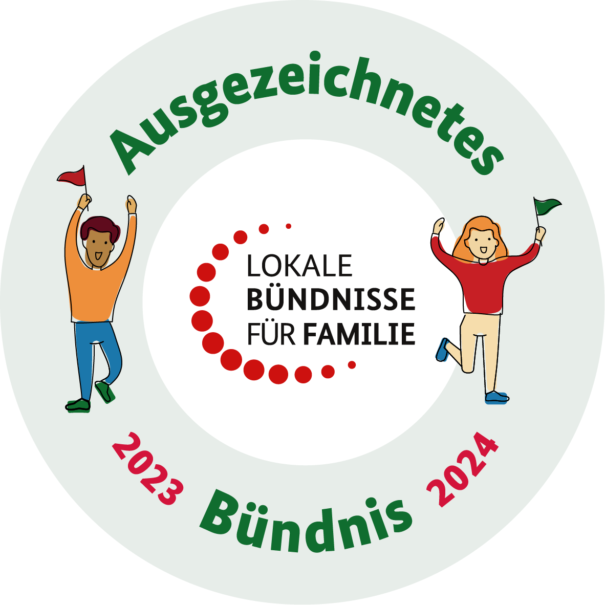 Logo "Lokale Bündnisse für Familie: Ausgezeichnetes Bündnis 2023/2024"